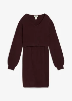 bonprix bonprix Premamá>Conjunto de punto de jersey y falda para bebé rojo burdeos