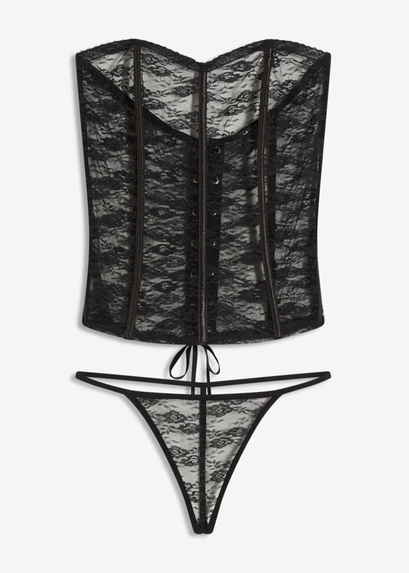 Mujer bonprix bonprix Corsé + tanga de encaje (2 piezas)