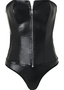 Mujer bonprix VENUS Corsé + tanga de piel sintética (conjunto de 2 piezas)