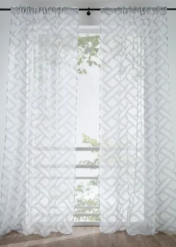 bonprix bonprix Todas Las Cortinas>Cortina calada (1 unidad) Gris