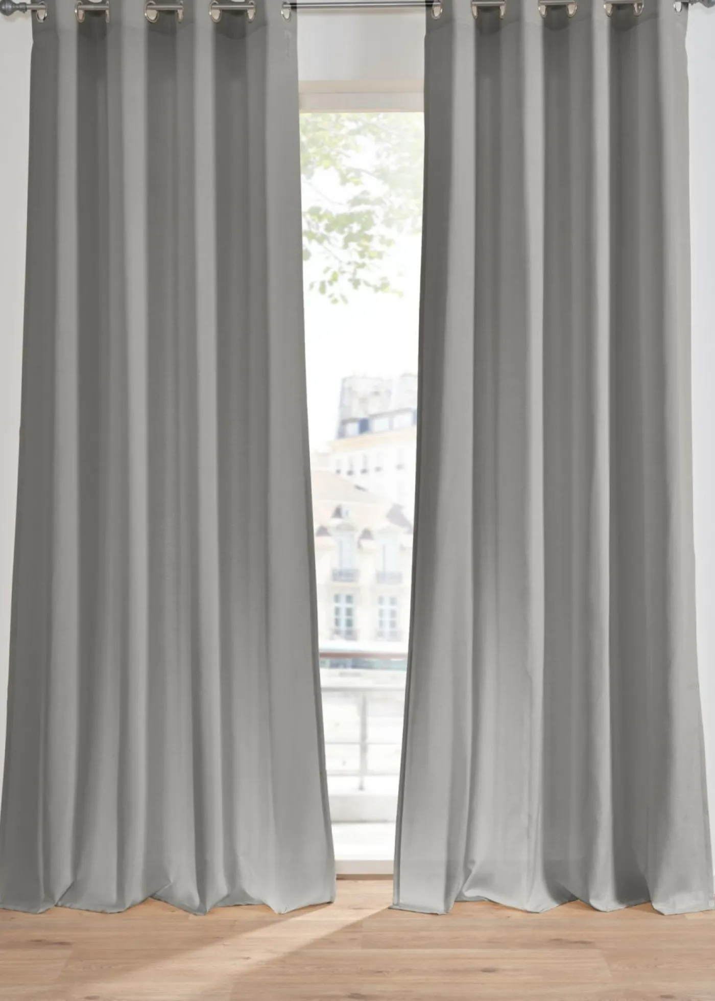 bonprix bonprix Muebles De Sala De Estar·Cortinas De Salón|Cortinas Para Dormitorio>Cortina con aspecto de lino y poliéster reciclado (1 unidad) Gris