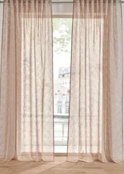 bonprix bonprix Muebles De Sala De Estar·Cortinas De Salón|Cortinas Baratas>Cortina con aspecto de lino (1 unidad) Beige