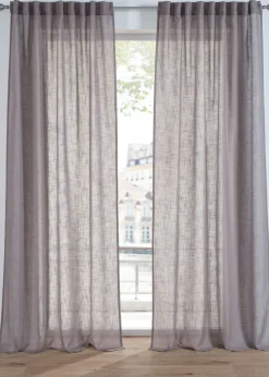 bonprix bonprix Muebles De Sala De Estar·Cortinas De Salón|Cortinas Para Dormitorio>Cortina con aspecto de lino normal y gran anchura (1 unidad) Gris