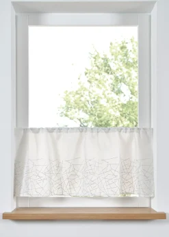 bonprix bonprix Cortinas Baratas|Visillos>Cortina con bordado brillante Blanco-plata