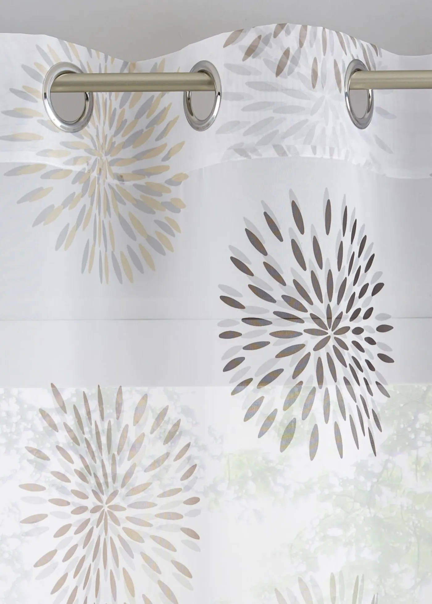 bonprix bonprix Muebles De Comedor·Cortinas Y Estores|Muebles De Sala De Estar·Cortinas De Salón>Cortina con círculos, también en tamaño extralargo (1 unidad) Blanco-marrón