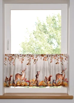 bonprix bonprix Cortinas Baratas|Visillos>Cortina con estampado animal gris/marrón/amarillo