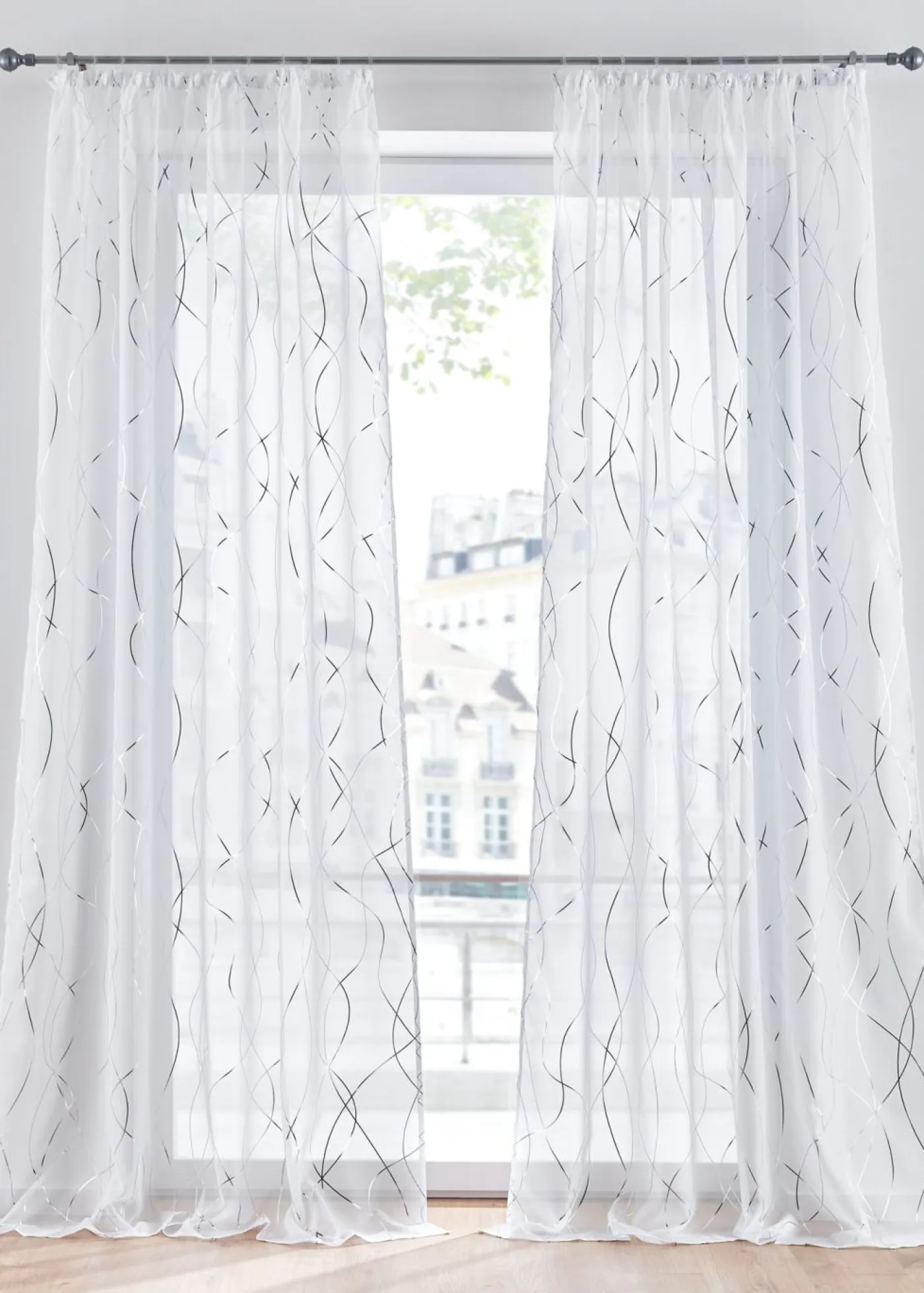 bonprix bonprix Cortina con estampado brillante y poliéster reciclado (paquete de 1)