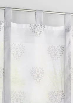 bonprix bonprix Cortinas Baratas|Estores Romanos>Cortina con estampado de corazones con poliéster reciclado Blanco-gris
