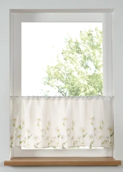 bonprix bonprix Primavera|Cortinas De Primavera>Cortina con estampado de flores Blanco-verde