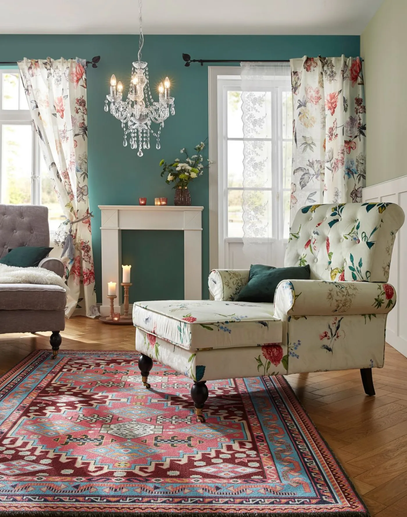 bonprix bonprix Cortina con estampado de flores (1 unidad)