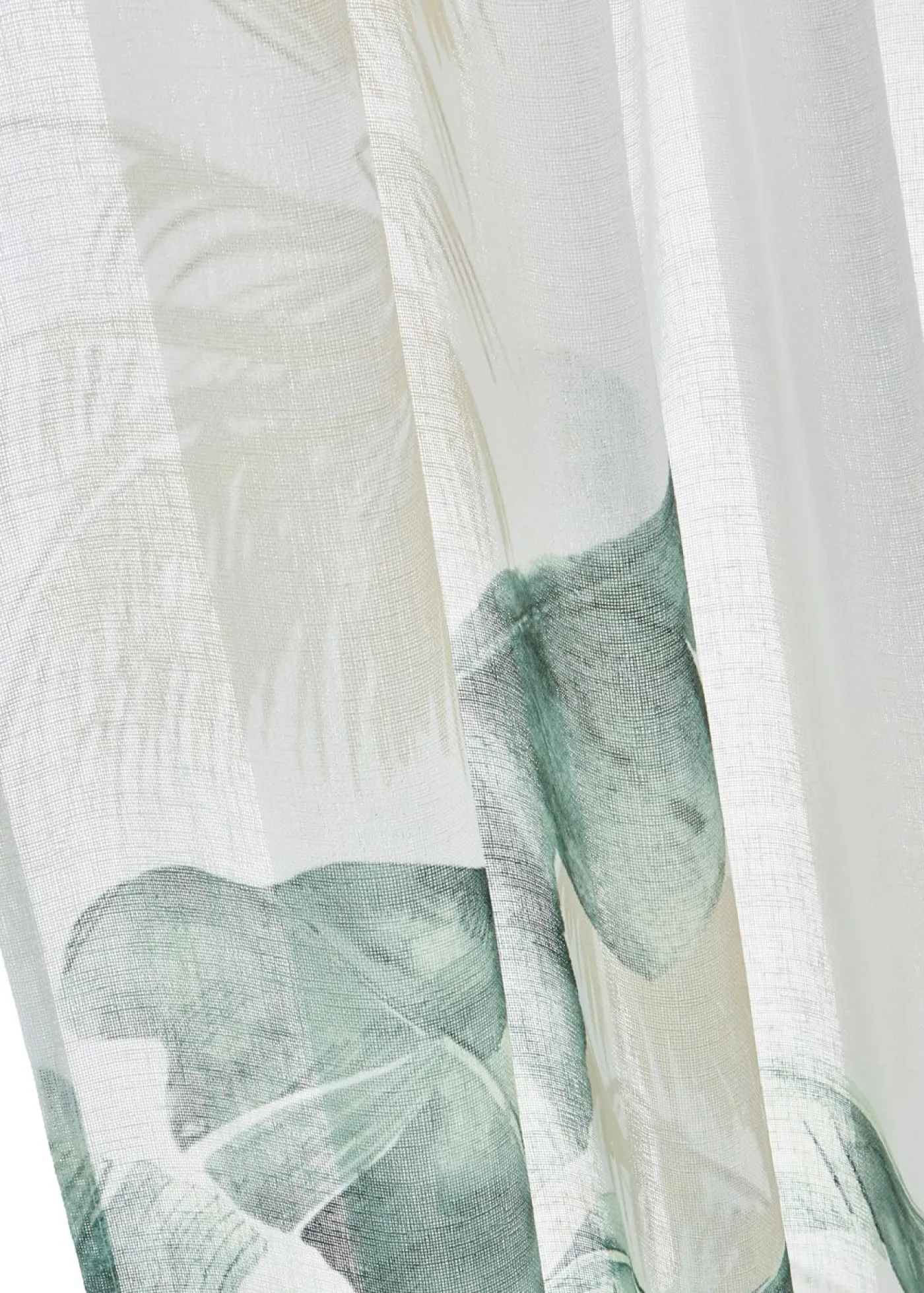 bonprix bonprix Muebles De Sala De Estar·Cortinas De Salón|Cortinas Para Dormitorio>Cortina con estampado de hojas (1 unidad) Verde-blanco