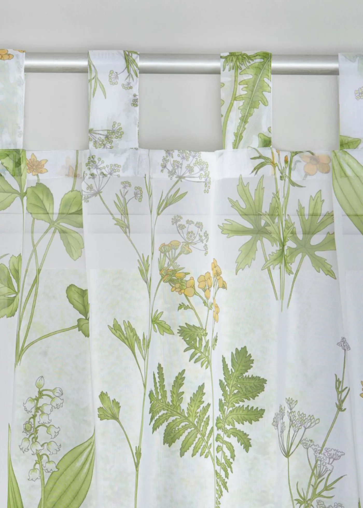 bonprix bonprix Muebles De Comedor·Cortinas Y Estores|Muebles De Sala De Estar·Cortinas De Salón>Cortina con estampado floral (1 unidad) verde-blanco con flores