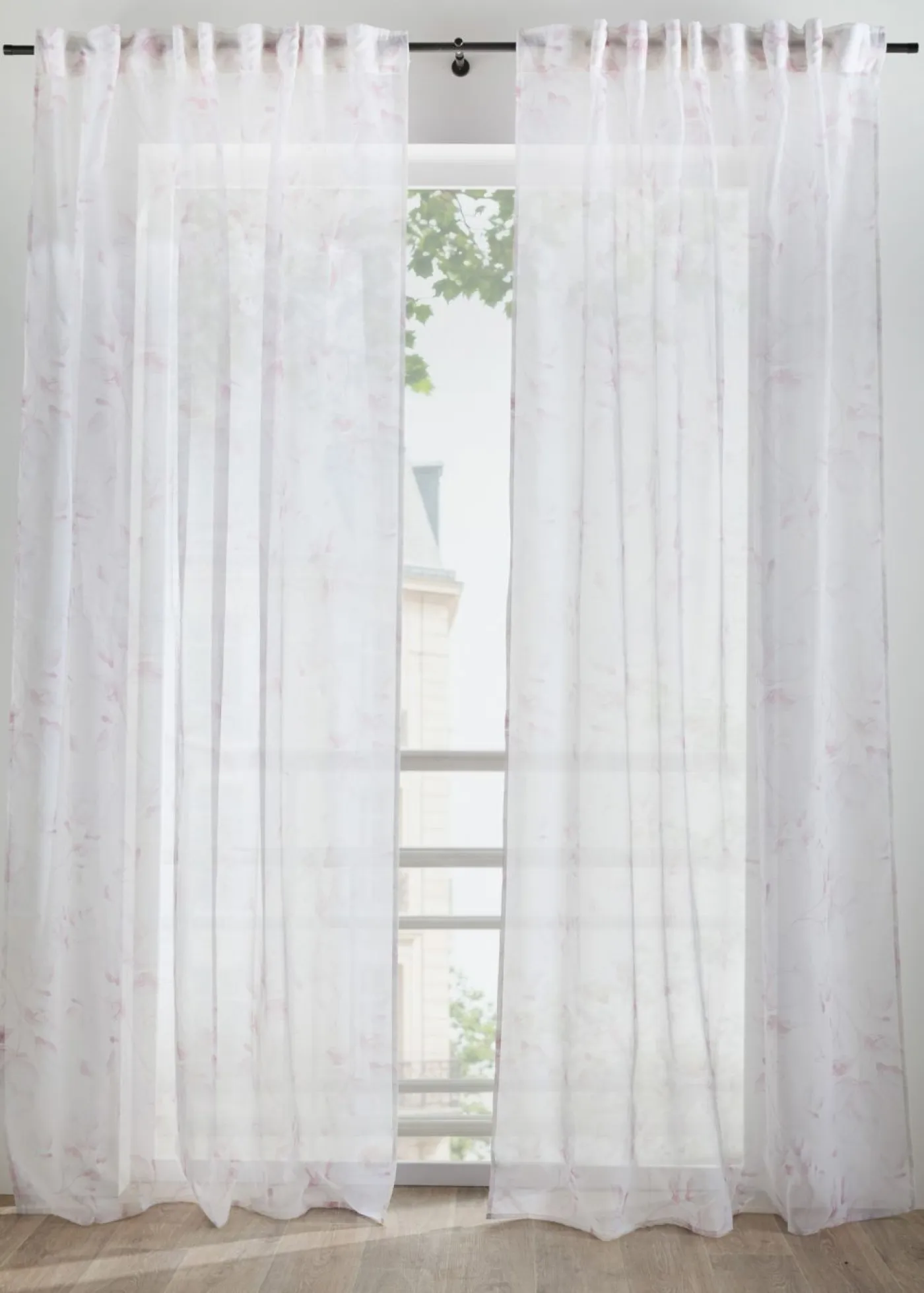 bonprix bonprix Muebles De Sala De Estar·Cortinas De Salón|Cortinas Para Dormitorio>Cortina con estampado floral (1 unidad) Crema-rosa claro