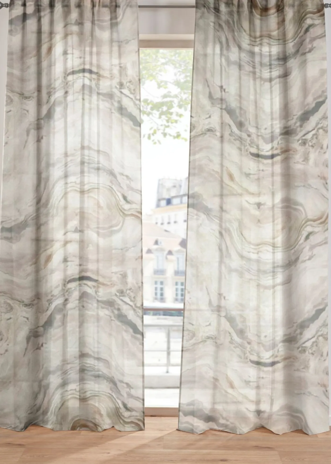 bonprix bonprix Muebles De Comedor·Cortinas Y Estores|Muebles De Sala De Estar·Cortinas De Salón>Cortina con estampado (1 unidad) Gris-arena