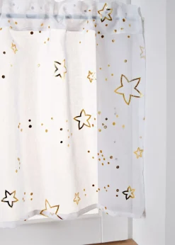 bonprix bonprix Cortinas Baratas|Visillos>Cortina con estrellas brillantes oro blanco