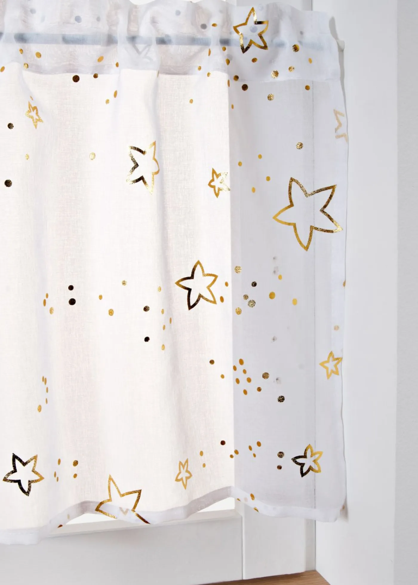 bonprix bonprix Cortinas Baratas|Visillos>Cortina con estrellas brillantes oro blanco