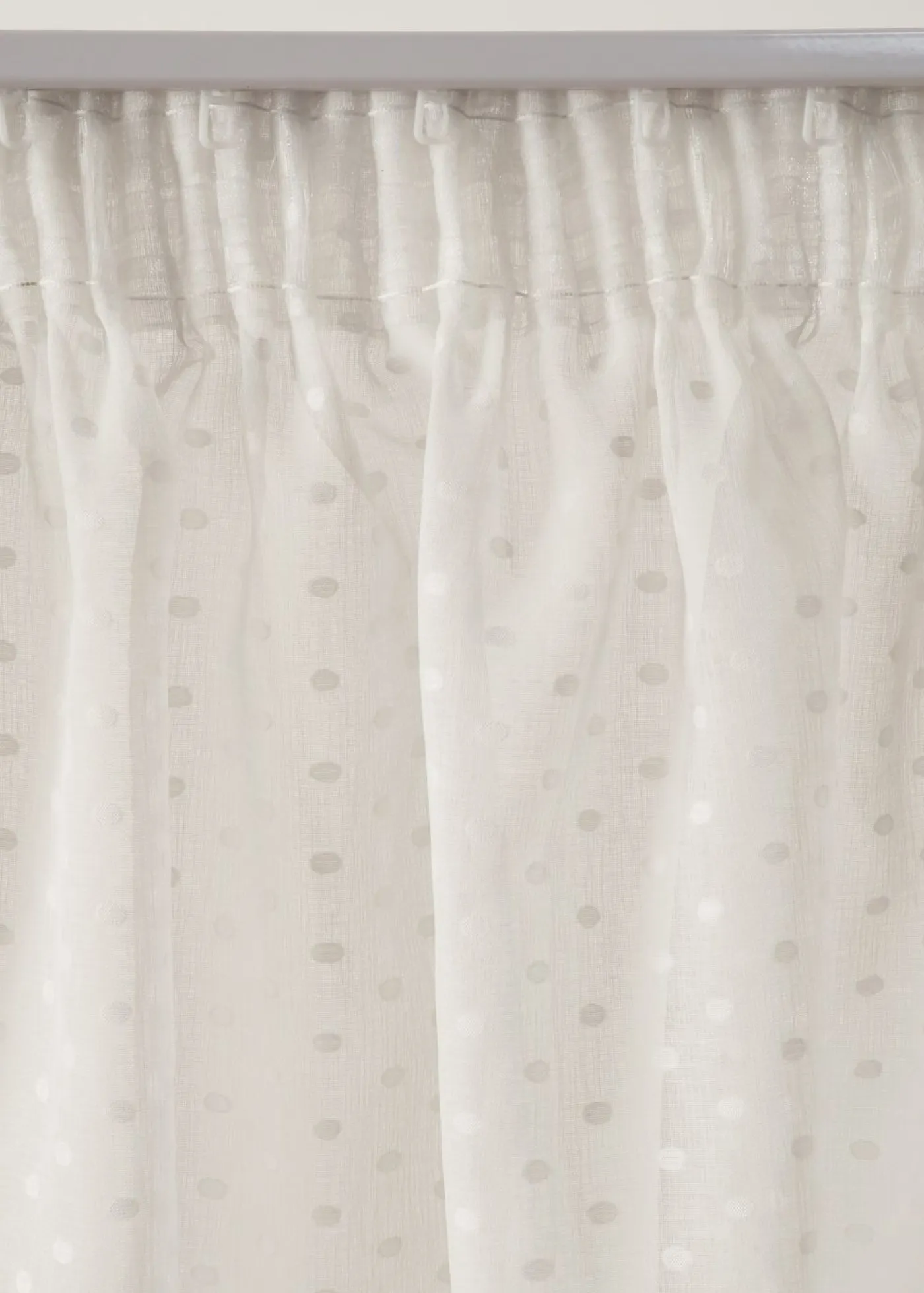 bonprix bonprix Muebles De Sala De Estar·Cortinas De Salón|Todas Las Cortinas>Cortina con lunares de jacquard (1 unidad) blanco topos