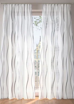 bonprix bonprix Cortinas Baratas|Todas Las Cortinas>Cortina con patrón de ondas (1 unidad) Blanco