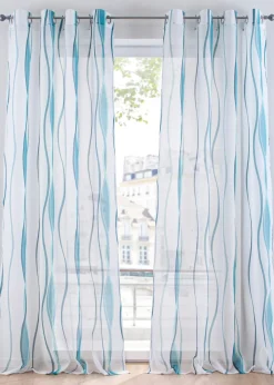 bonprix bonprix Cortinas Baratas|Todas Las Cortinas>Cortina con patrón de ondas (1 unidad) Verde azulado