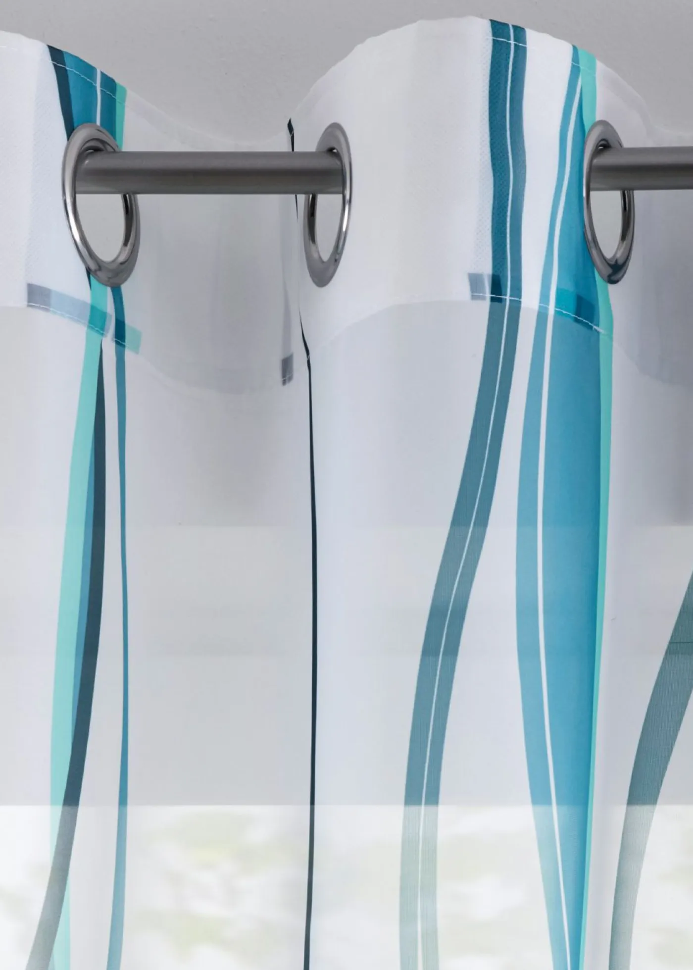 bonprix bonprix Cortinas Baratas|Todas Las Cortinas>Cortina con patrón de ondas (1 unidad) Verde azulado