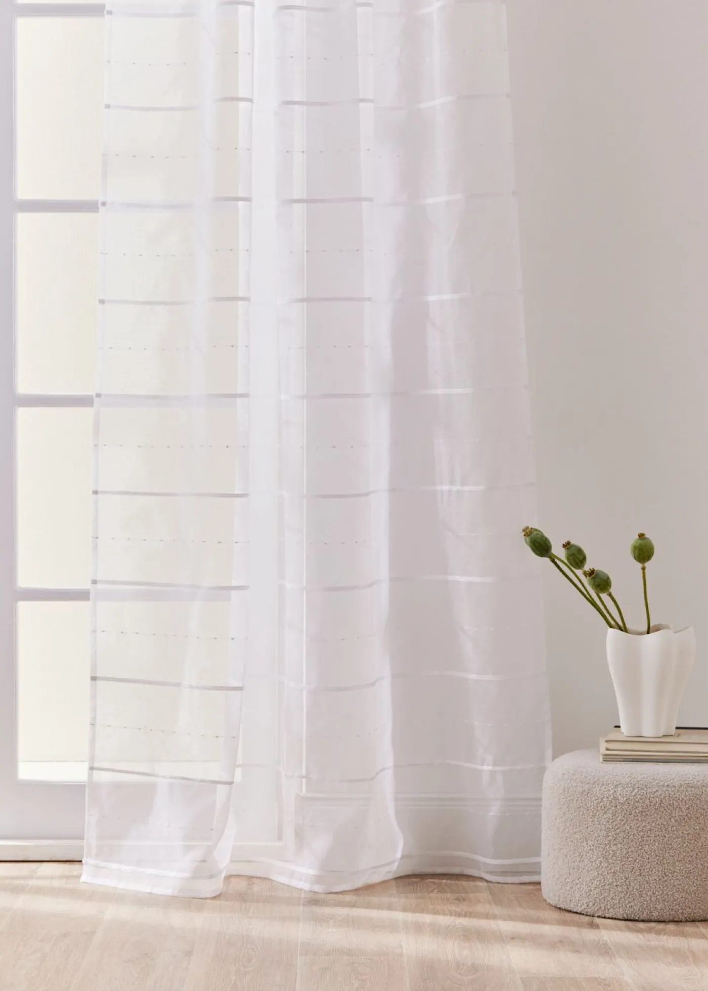 bonprix bonprix Muebles De Comedor·Cortinas Y Estores|Muebles De Sala De Estar·Cortinas De Salón>Cortina con rayas 3D (1 unidad) blanco con rayas