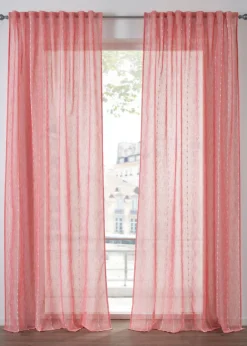 bonprix bonprix Muebles De Sala De Estar·Cortinas De Salón>Cortina con rayas tejidas (1 unidad) Rojo-blanco