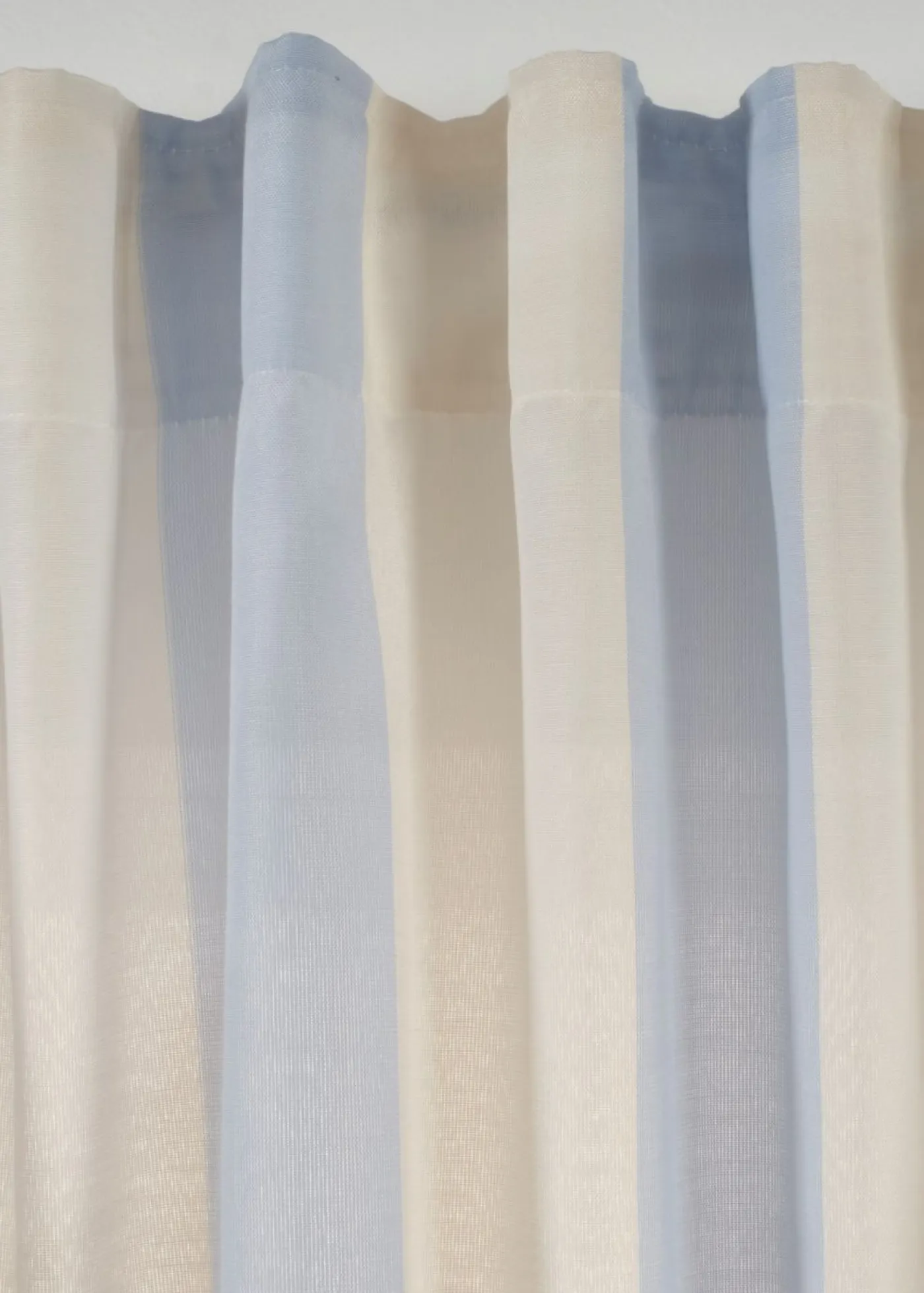 bonprix bonprix Muebles De Sala De Estar·Cortinas De Salón|Primavera>Cortina con rayas y poliéster reciclado (1 unidad) azul/crema rayas verticales