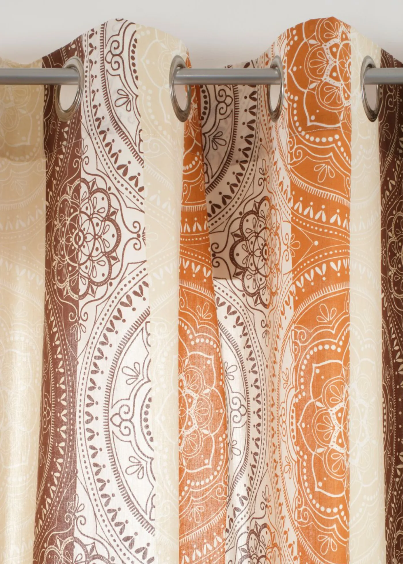 bonprix bonprix Muebles De Sala De Estar·Cortinas De Salón|Cortinas Para Dormitorio>Cortina con rayas y poliéster reciclado (1 unidad) naranja-rojo con rayas