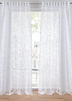 bonprix bonprix Cortina con transparencias y aros (1 unidad)