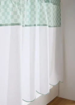 bonprix bonprix Cortinas Baratas|Visillos>Cortina de algodón orgánico con cuadros salvia-crema a cuadros