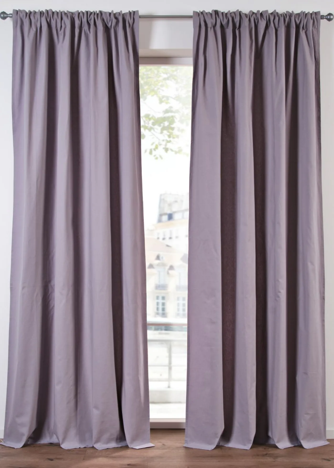 bonprix bonprix Muebles De Sala De Estar·Cortinas De Salón|Textiles Premium>Cortina de algodón orgánico, normal y extralarga (1 unidad) Gris
