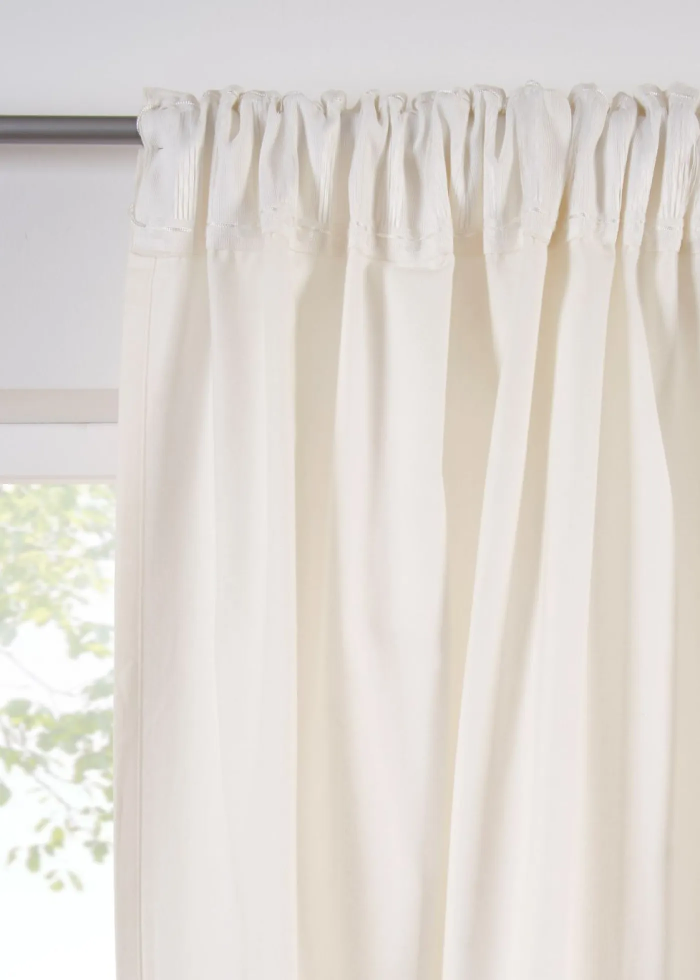 bonprix bonprix Muebles De Sala De Estar·Cortinas De Salón|Textiles Premium>Cortina de algodón orgánico, normal y extralarga (1 unidad) Gris