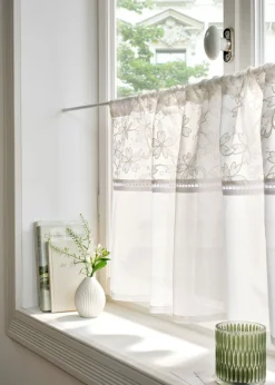 bonprix bonprix Cortina de algodón orgánico con bordado