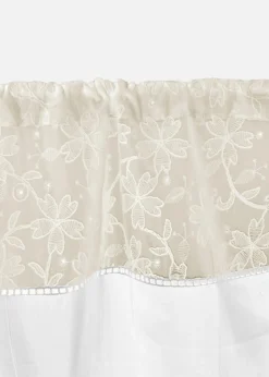 bonprix bonprix Cortinas Baratas|Visillos>Cortina de algodón orgánico con bordado Beige-blanco