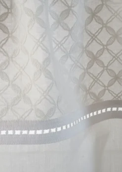 bonprix bonprix Visillos>Cortina de algodón orgánico con bordado Blanco-beige