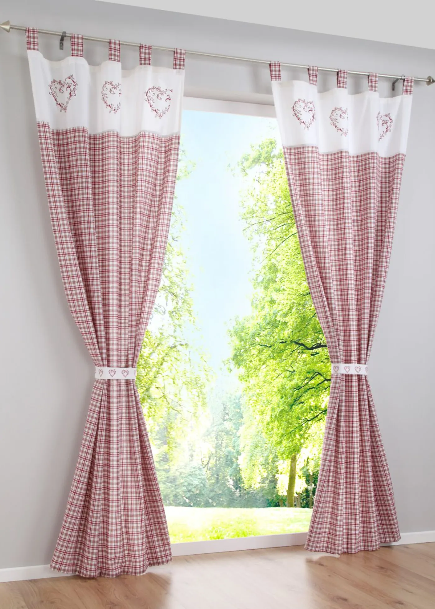 bonprix bonprix Cortina de algodón orgánico con alzapaños (1 unidad)