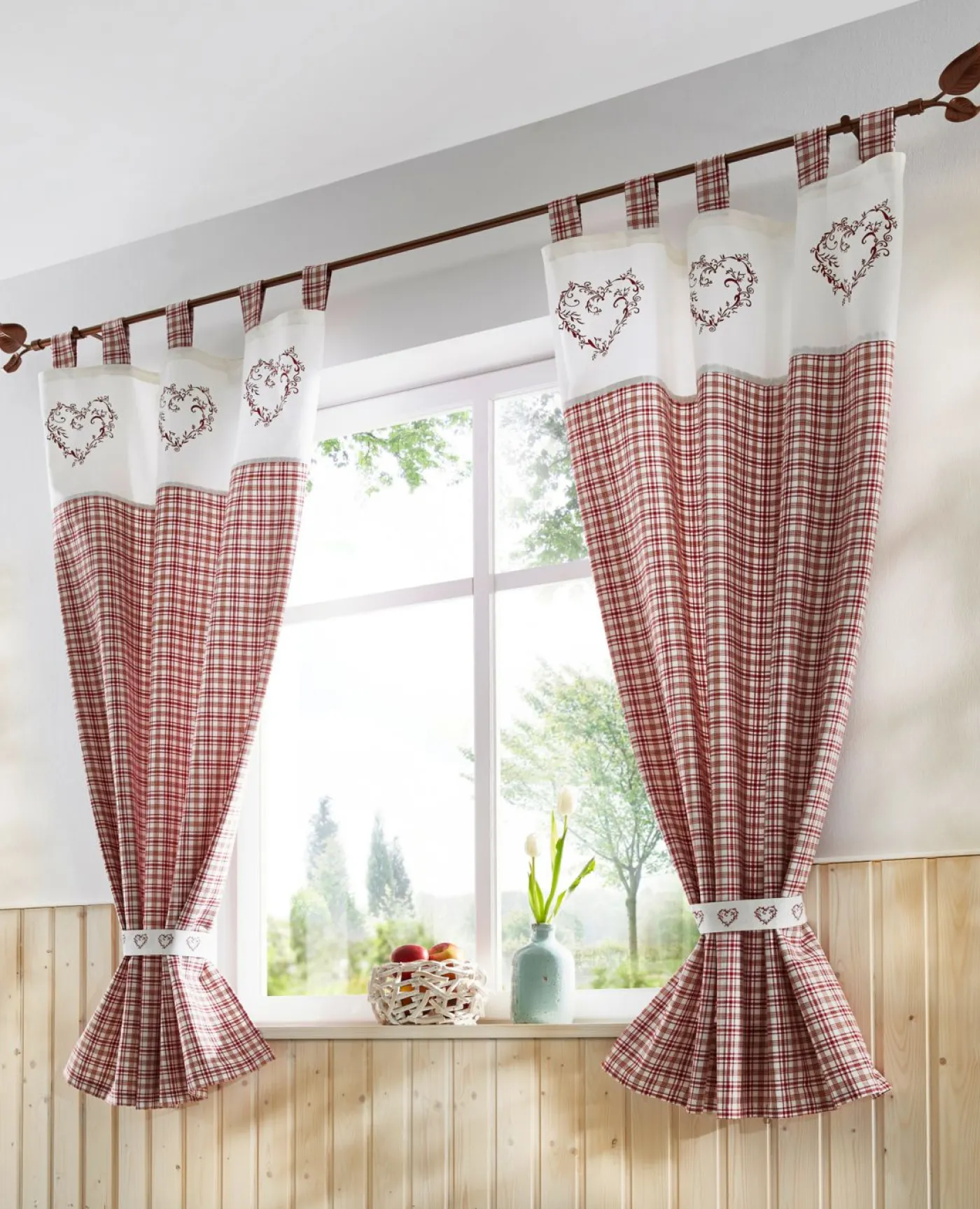 bonprix bonprix Cortina de algodón orgánico con alzapaños (1 unidad)