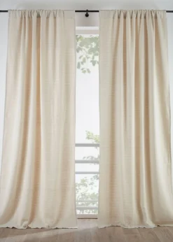 bonprix bonprix Cortinas Para Dormitorio>Cortina de algodón orgánico con estructura (1 unidad) Crema