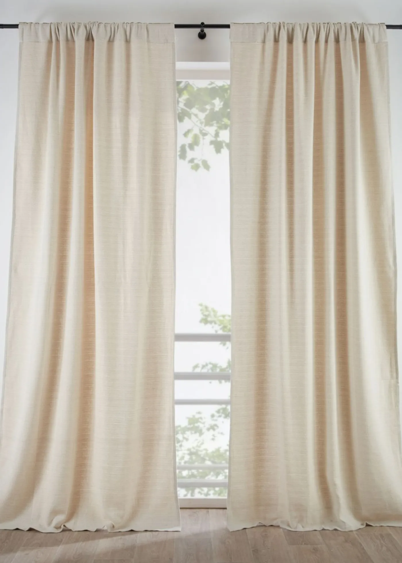 bonprix bonprix Cortinas Para Dormitorio>Cortina de algodón orgánico con estructura (1 unidad) Crema