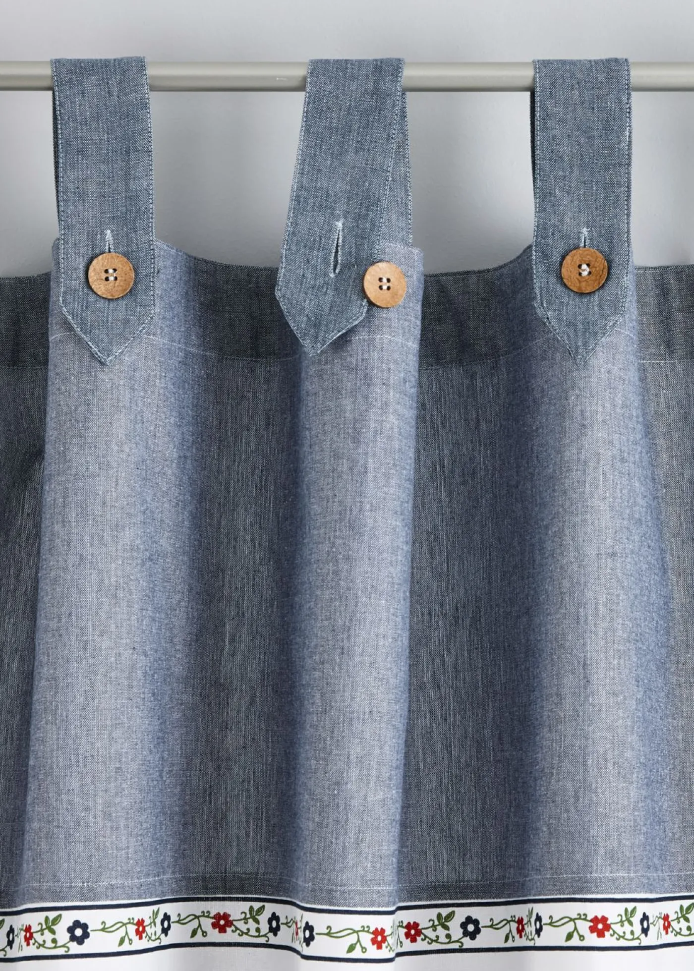 bonprix bonprix Muebles De Sala De Estar·Cortinas De Salón|Cortinas Para Dormitorio>Cortina de algodón orgánico con alzapaños (1 unidad) Azul a cuadros