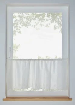 bonprix bonprix Visillos>Cortina de algodón orgánico con bordado Crema-blanco