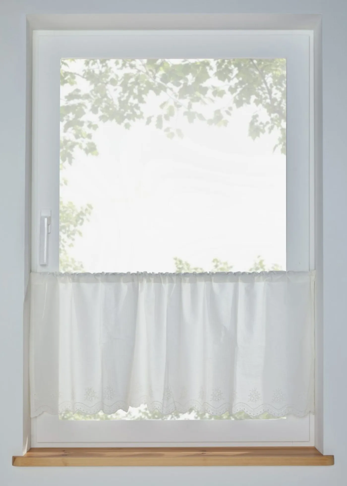 bonprix bonprix Visillos>Cortina de algodón orgánico con bordado Crema-blanco