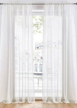 bonprix bonprix Muebles De Comedor·Cortinas Y Estores|Muebles De Sala De Estar·Cortinas De Salón>Cortina de gasa ligera con pasacordón (2 unidades) Blanco
