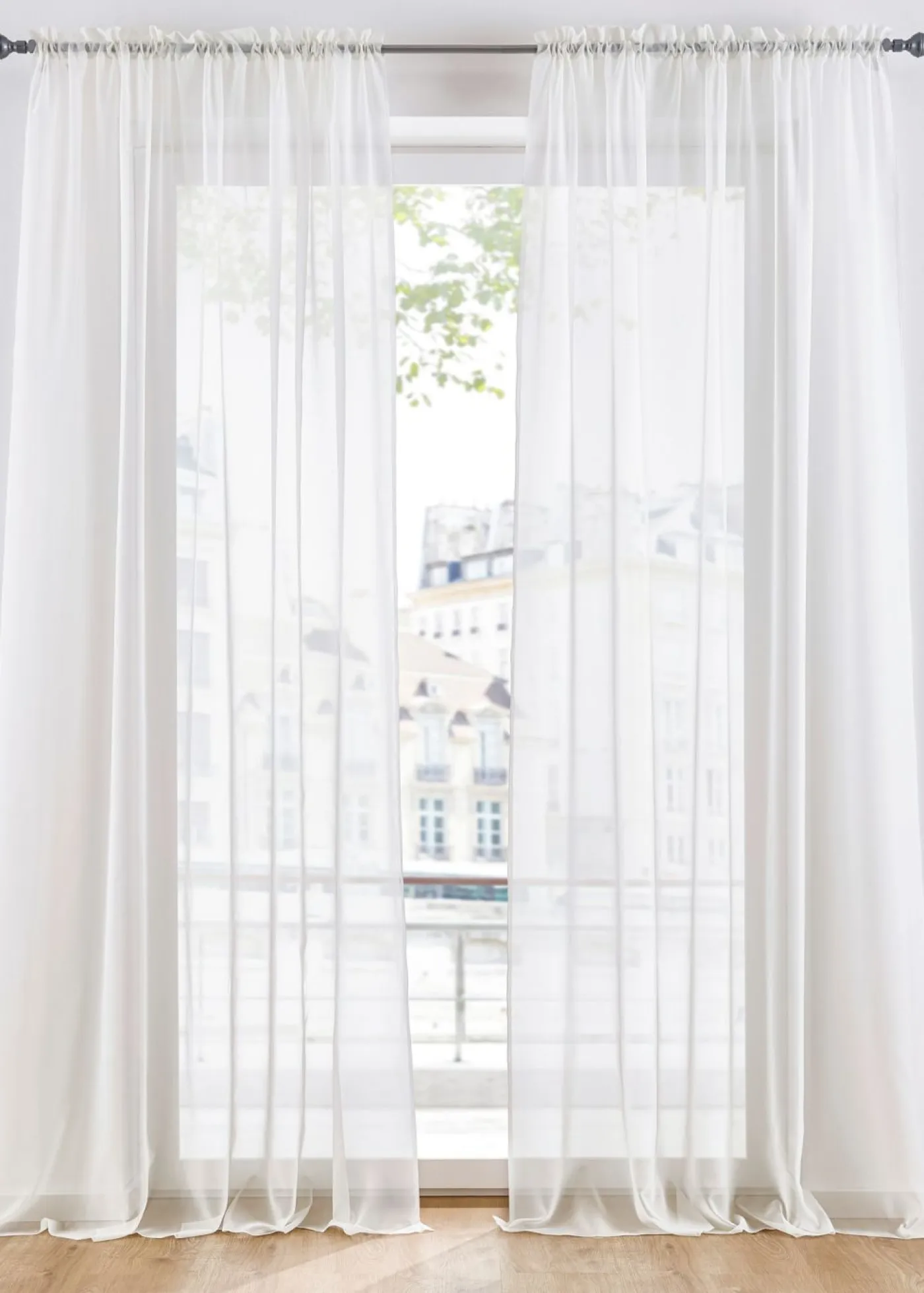 bonprix bonprix Muebles De Comedor·Cortinas Y Estores|Muebles De Sala De Estar·Cortinas De Salón>Cortina de gasa ligera con pasacordón (2 unidades) Blanco