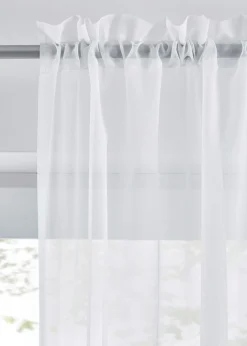 bonprix bonprix Muebles De Comedor·Cortinas Y Estores|Muebles De Sala De Estar·Cortinas De Salón>Cortina de gasa ligera con pasacordón (2 unidades) Blanco