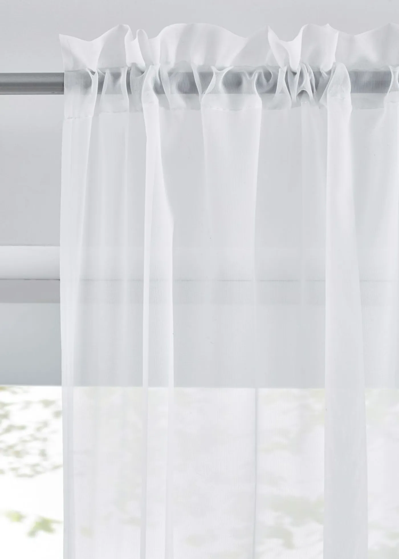 bonprix bonprix Muebles De Comedor·Cortinas Y Estores|Muebles De Sala De Estar·Cortinas De Salón>Cortina de gasa ligera con pasacordón (2 unidades) Blanco