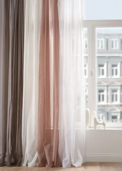 bonprix bonprix Muebles De Comedor·Cortinas Y Estores|Muebles De Sala De Estar·Cortinas De Salón>Cortina de gasa ligera con lazos ocultos (1 unidad) Marrón grisáceo