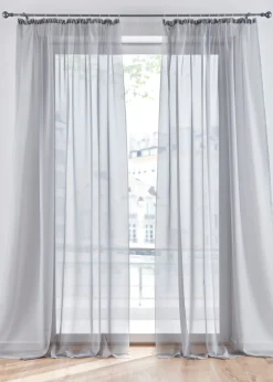 bonprix bonprix Muebles De Comedor·Cortinas Y Estores|Muebles De Sala De Estar·Cortinas De Salón>Cortina de gasa ligera (2 unidades) Plata