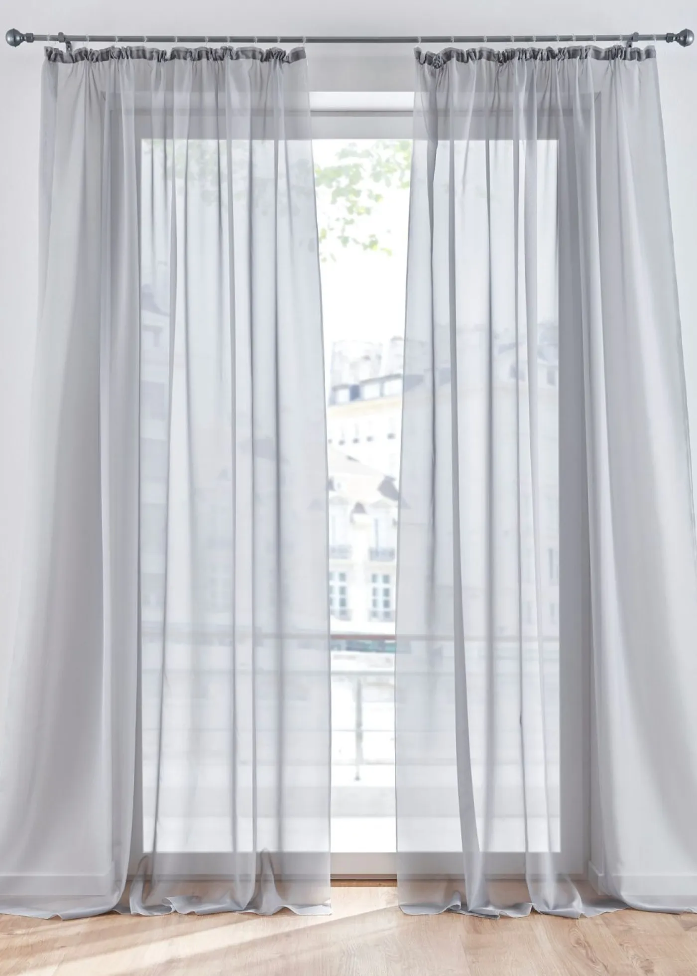 bonprix bonprix Muebles De Comedor·Cortinas Y Estores|Muebles De Sala De Estar·Cortinas De Salón>Cortina de gasa ligera (2 unidades) Plata