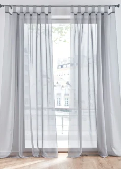 bonprix bonprix Muebles De Comedor·Cortinas Y Estores|Muebles De Sala De Estar·Cortinas De Salón>Cortina de gasa ligera (2 unidades) Plata